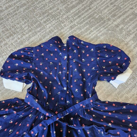 Mini World vintage circle prairie dress blue floral size 8 girls - Picture 10 of 12